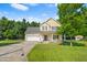 Charming two-story home with landscaped yard, inviting front porch, and an attached two-car garage at 303 Sylvias Ct, Durham, NC 27703