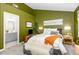 A bright bedroom features carpeted floors, an ensuite bathroom and natural light at 318 Silverberry Ct, Cary, NC 27513