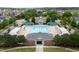 Aerial view of community pool, offering a resort-style amenity for residents to enjoy at 327 Commons Walk Cir, Cary, NC 27519