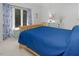 Serene bedroom features a bright blue bed with a window view and a matching dresser at 3285 Edinburgh Dr, Sanford, NC 27332