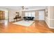 Spacious living room with hardwood floors and views of the front yard at 4536 Massey Rd, Zebulon, NC 27597