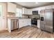 Modern kitchen with stainless steel appliances, granite countertops, and bright white cabinetry at 522 E Club Blvd, Durham, NC 27704
