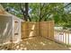 Back deck offers privacy with a fence and tree coverage at 5911 Westcreek Pl, Raleigh, NC 27606