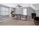 Spacious bonus room with ping pong table and sitting area at 608 Misty Isle Pl, Raleigh, NC 27615