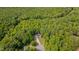 A bird's-eye view of home surrounded by lush trees, showcasing a serene and private setting at 62 Mountain Laurel Ln, Four Oaks, NC 27524