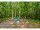 Backyard featuring a fire pit surrounded by two Adirondack chairs at 62 Mountain Laurel Ln, Four Oaks, NC 27524