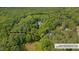 Aerial showing approximate property lines for a residence enveloped in a verdant tree line at 62 Mountain Laurel Ln, Four Oaks, NC 27524