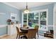 Cozy breakfast nook with garden views and stylish furnishings at 709 Bonhurst Dr, Holly Springs, NC 27540
