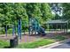 Well-maintained playground featuring modern play structures and a shaded picnic area, perfect for Gathering fun at 709 Bonhurst Dr, Holly Springs, NC 27540