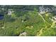 Aerial view of heavily wooded lot outlined in white with limited clearing for house at 7104 Camp Branch Ln, Apex, NC 27502