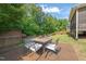Inviting patio with an outdoor dining set, perfect for enjoying meals and entertaining guests al fresco at 744 Birch Arbor Cir, Raleigh, NC 27604