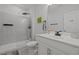 Modern bathroom with a glass-enclosed shower, contemporary fixtures, and stylish tile work at 98 Stone Bridge Xing # 98, Chapel Hill, NC 27517