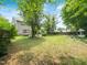 Lush green backyard featuring a well-maintained lawn and established trees, ideal for outdoor activities at 1209 Partington St, Wake Forest, NC 27587