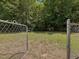Spacious backyard enclosed by a chain-link fence and surrounded by lush greenery at 1230 Piney Glen Ln, Zebulon, NC 27597