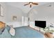 Comfortable main bedroom with high ceilings, hardwood floors, and decorative details at 1905 Indianwood Ct, Raleigh, NC 27604