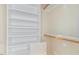 Functional closet with multiple shelves for storage at 206 W Stoneybrook Ct, Benson, NC 27504
