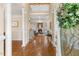 Grand foyer with hardwood floors, high ceilings, and a view into the living room at 206 W Stoneybrook Ct, Benson, NC 27504