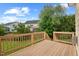 Lovely backyard deck overlooking lush green space in a beautiful neighborhood at 210 Strolling Way, Durham, NC 27707