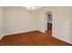 Dining room with hardwood floors, and an elegant chandelier, perfect for Gathering gatherings at 210 Strolling Way, Durham, NC 27707