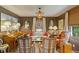 Cozy sitting room with patterned wallpaper, comfortable seating, beautiful lighting, and natural window coverings at 3308 Cobblestone Court Ct, Raleigh, NC 27607