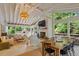 Inviting sunroom with vaulted ceilings, cozy seating, and a dining area, ideal for entertaining at 3308 Cobblestone Court Ct, Raleigh, NC 27607
