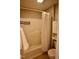 Bathroom with a tub, shower, and white shower curtain at 3832 Doeskin Dr, Apex, NC 27539