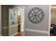 Hallway leading to a bathroom with art at 3832 Doeskin Dr, Apex, NC 27539