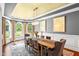 Elegant dining room featuring custom millwork, and a chandelier over the table at 7552 Hasentree Club Dr, Wake Forest, NC 27587