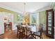 Traditional dining room with elegant chandelier, large table and china cabinet at 1004 E Willowbrook Dr, Burlington, NC 27215