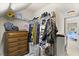 Spacious walk-in closet featuring shelving, clothing racks, and a dresser at 121 Fort Jackson Rd, Morrisville, NC 27560