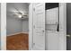 Neutral bedroom showcasing hardwood floors and featuring a modern ceiling fan at 1731 Malone Rd # A, Burlington, NC 27215