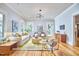 Sunlit living room with hardwood floors, contemporary decor, and large windows offering beautiful views of the outdoors at 2031 Englewood Ave, Durham, NC 27705