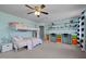 Charming bedroom with bunk bed, study area, and ample lighting at 204 Ashland Hill Dr, Holly Springs, NC 27540