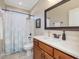 Well lit bathroom featuring a single sink, framed mirror, and shower-tub combination at 259 Brown Bear, Chapel Hill, NC 27517