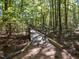 A wood bridge runs through the woods, offering an escape into nature at this community at 259 Brown Bear, Chapel Hill, NC 27517