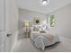 Cozy bedroom features natural light from the window and decorative wall art at 260 Easy Wind Ln, Garner, NC 27529