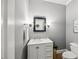Bathroom featuring a vanity with a clean design, modern fixtures, and good lighting at 2725 Rosedale Ave, Raleigh, NC 27607
