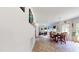 Bright, open dining area adjacent to the living room; tiled flooring at 2816 Shepard School Rd, Zebulon, NC 27597