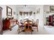Bright dining room with round table, decor, chandelier, and bay window at 2816 Shepard School Rd, Zebulon, NC 27597