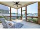 Cozy screened porch with ceiling fan and backyard view at 29 Laurel Ln, Youngsville, NC 27596