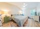 Bright main bedroom featuring a king bed, vaulted ceiling, and an abundance of natural light at 358 Tillamook Dr, Wake Forest, NC 27587