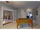 The bonus room features a foosball table and access to a loft and study area at 3587 Garner Terrace Way, Wake Forest, NC 27587