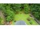 Lush backyard featuring green grass, mature trees, and a charming wooden fence, creating a private oasis at 3934 Hope Valley Rd, Durham, NC 27707