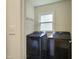 Functional laundry room area with modern Samsung washer and dryer units at 5105 Carolwood Ln, Durham, NC 27713