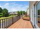 Outdoor balcony area with wood flooring and views of the surrounding community at 1017 Frank Page Dr, Cary, NC 27511