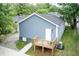 Aerial view of the rear of a home with a deck and a small yard with a walkway at 1318 N Alston Ave, Durham, NC 27701