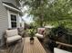 Outdoor deck featuring a table and chairs overlooking a well-maintained yard at 148 Langston Ridge Dr Dr, Angier, NC 27501