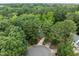 Aerial view of the home featuring mature trees and a cul-de-sac at 15 Gray Fox Ct, Durham, NC 27713