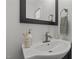 Bathroom with white vanity, a silver faucet, and decorative soaps and towels at 15 Gray Fox Ct, Durham, NC 27713