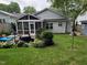 Backyard featuring a screened porch, open patio, and well-kept lawn, ideal for outdoor living at 1615 Bickett Blvd, Raleigh, NC 27608
